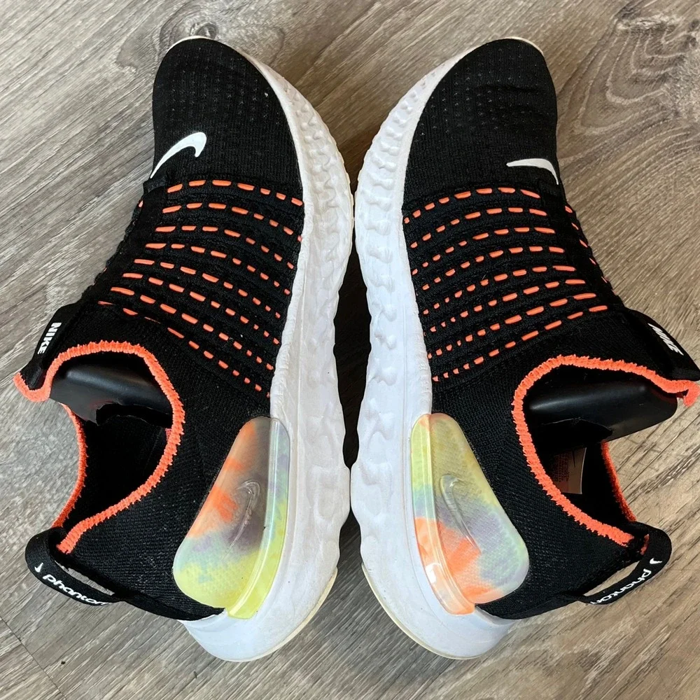 Nike React Phantom Run Flyknit 2 Running Shoe Black Mango Women 6.5 UK 4 EU 37.5